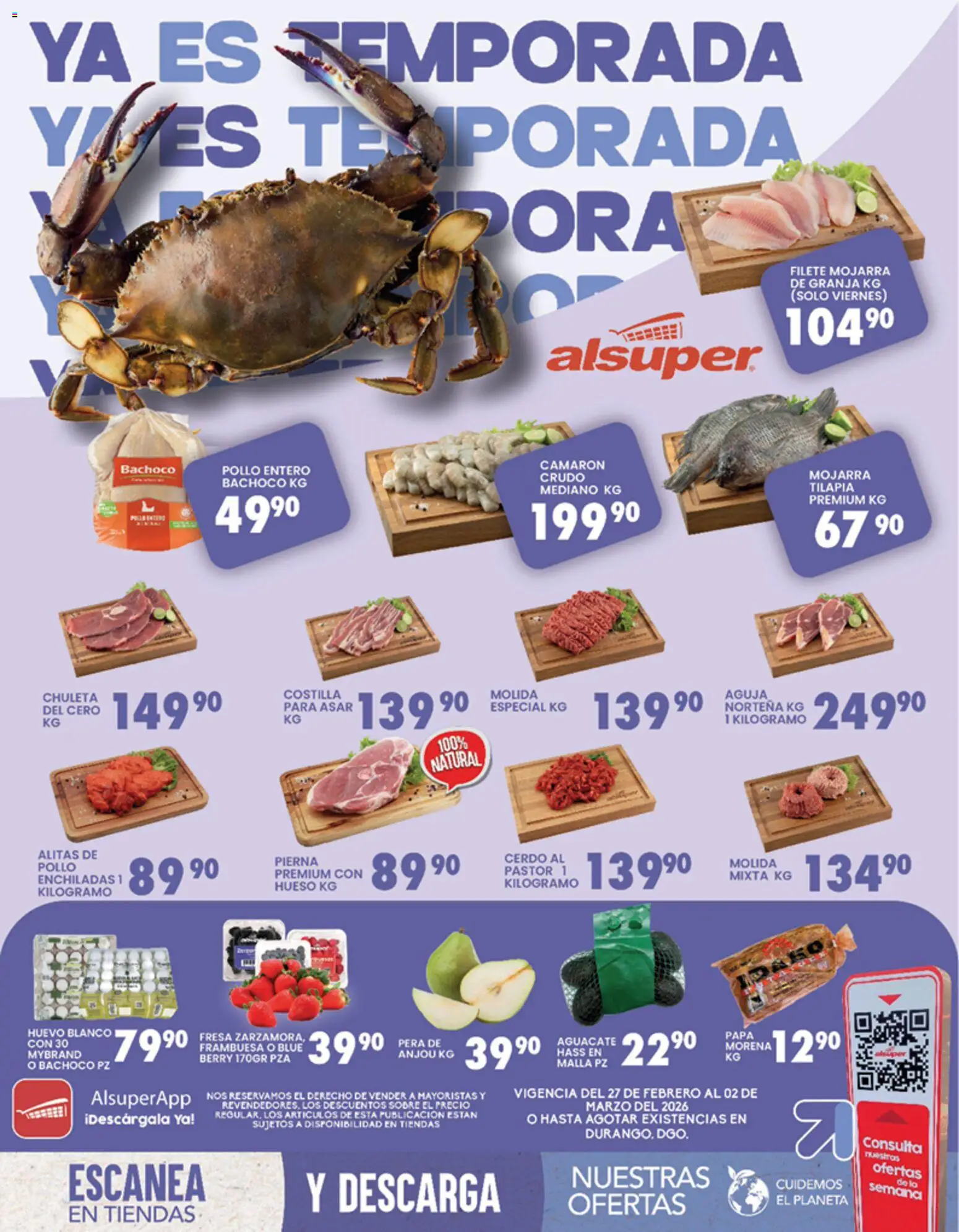 Vista previa las ofertas de la tienda Alsuper - Alsuper folleto Durango desde el 27/02/2026 