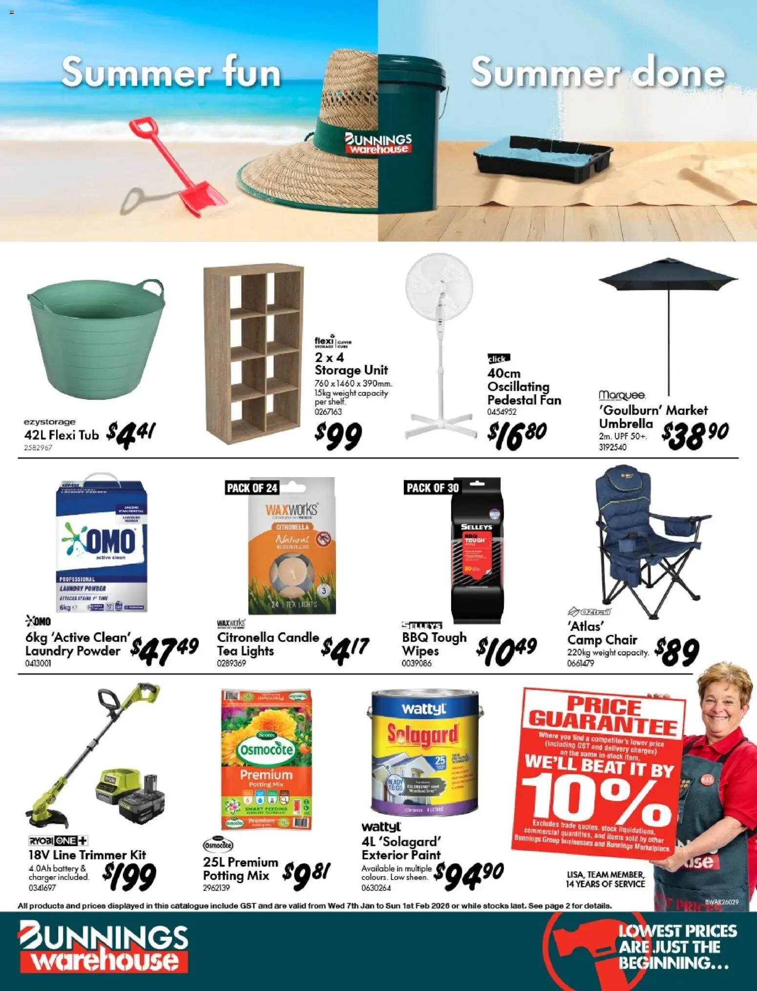 Preview of catalogue Summer Fun Summer Done Catalogue from shop Bunnings Warehouse valid 07/01/2026