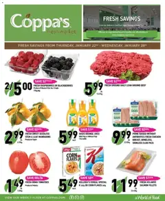 Un aperçu du dépliant Weekly flyer / circulaire du magasin Coppas Fresh Market est valide à partir 22 janv. 2026