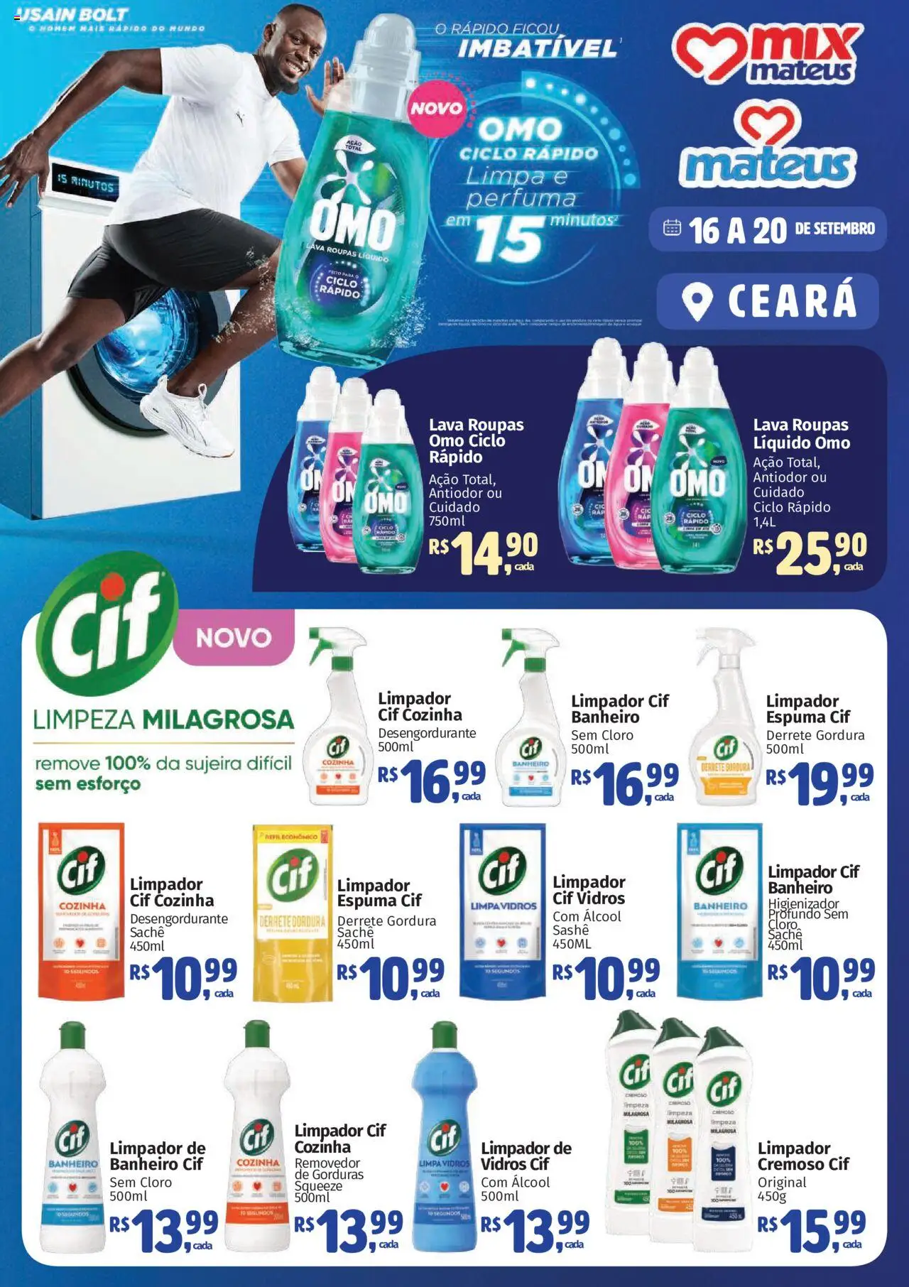 Mateus folheto "Ofertas Unilever" válido a partir de 16/09/2025 - número de página 1 - Roupas, Álcool, Cloro, Limpa vidros, Desengordurante