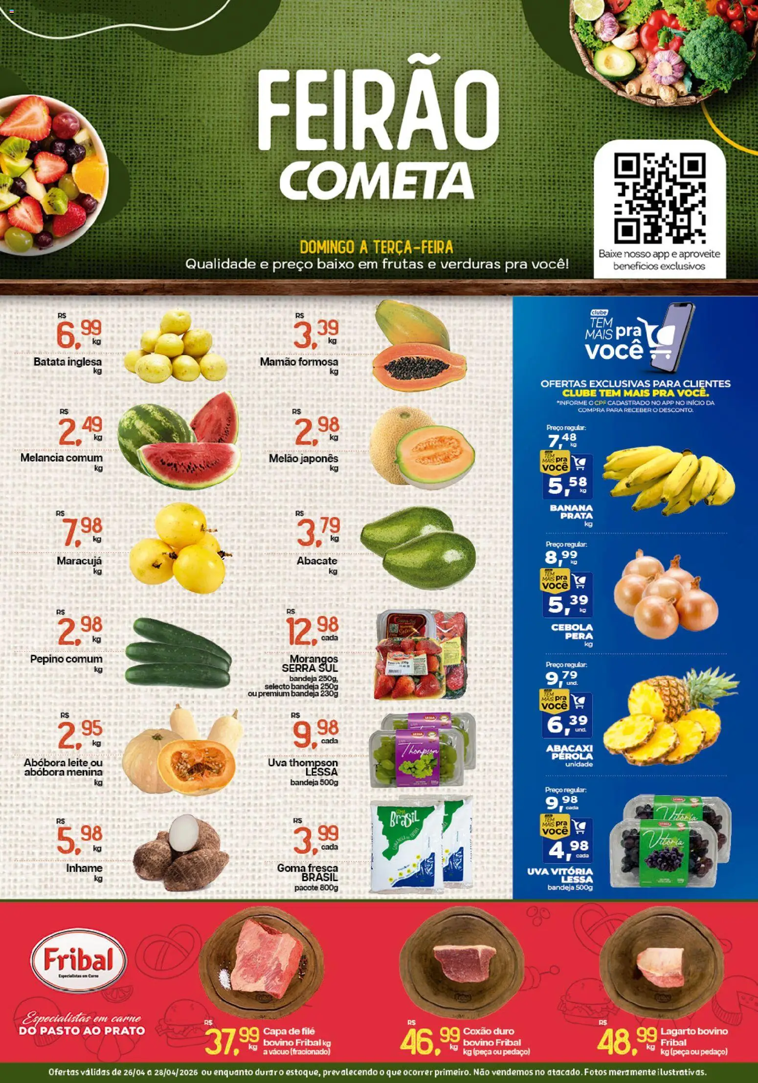 Pré-Visualização do folheto "Cometa Supermercados ofertas Feirão" da loja Cometa Supermercados válido a partir de 26/04/2026