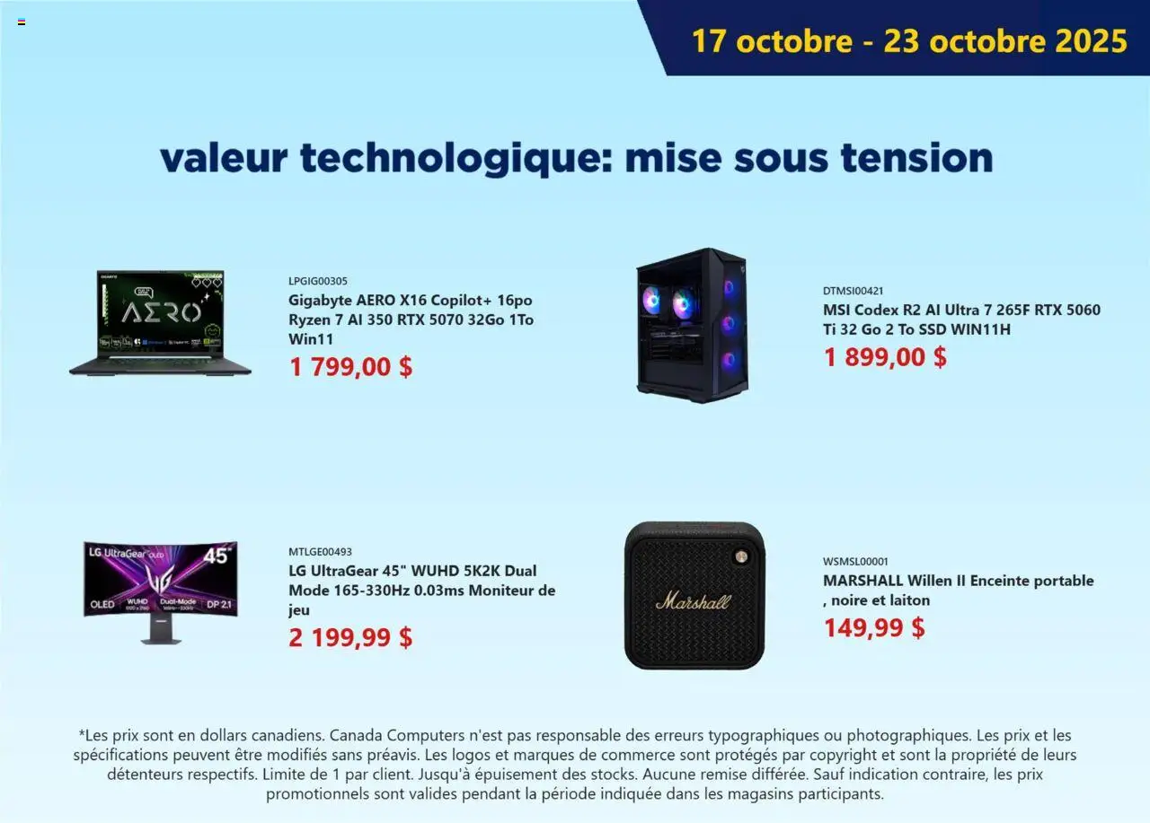 Canada Computers flyer valid from Oct 17, 2025 - page number 1