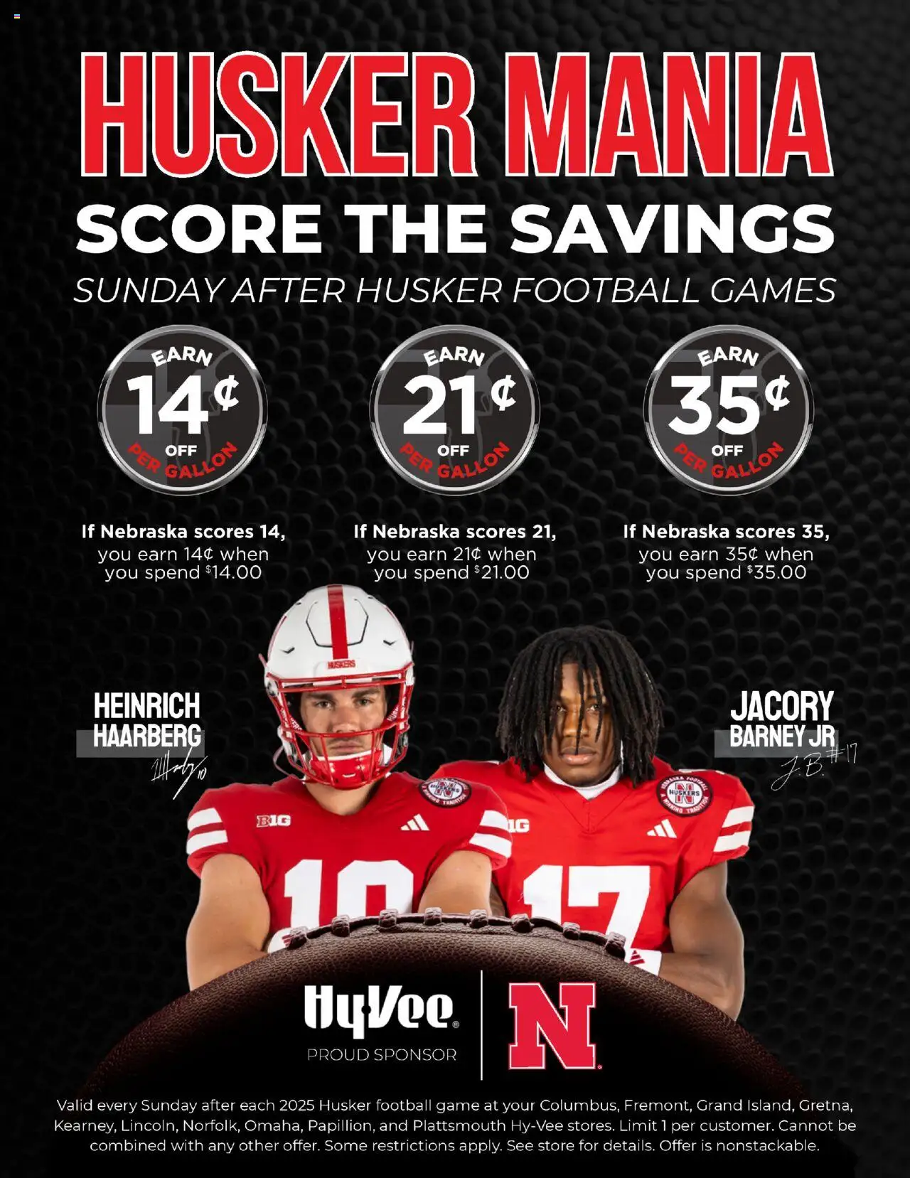 HyVee Husker Mania from 08/31/2025 - Flyer - Page number 1 - Game