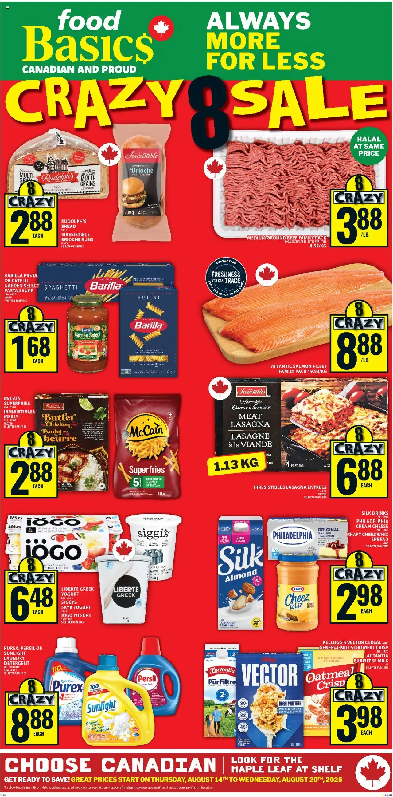 Food Basics flyer valid from Aug 14, 2025 - page number 1