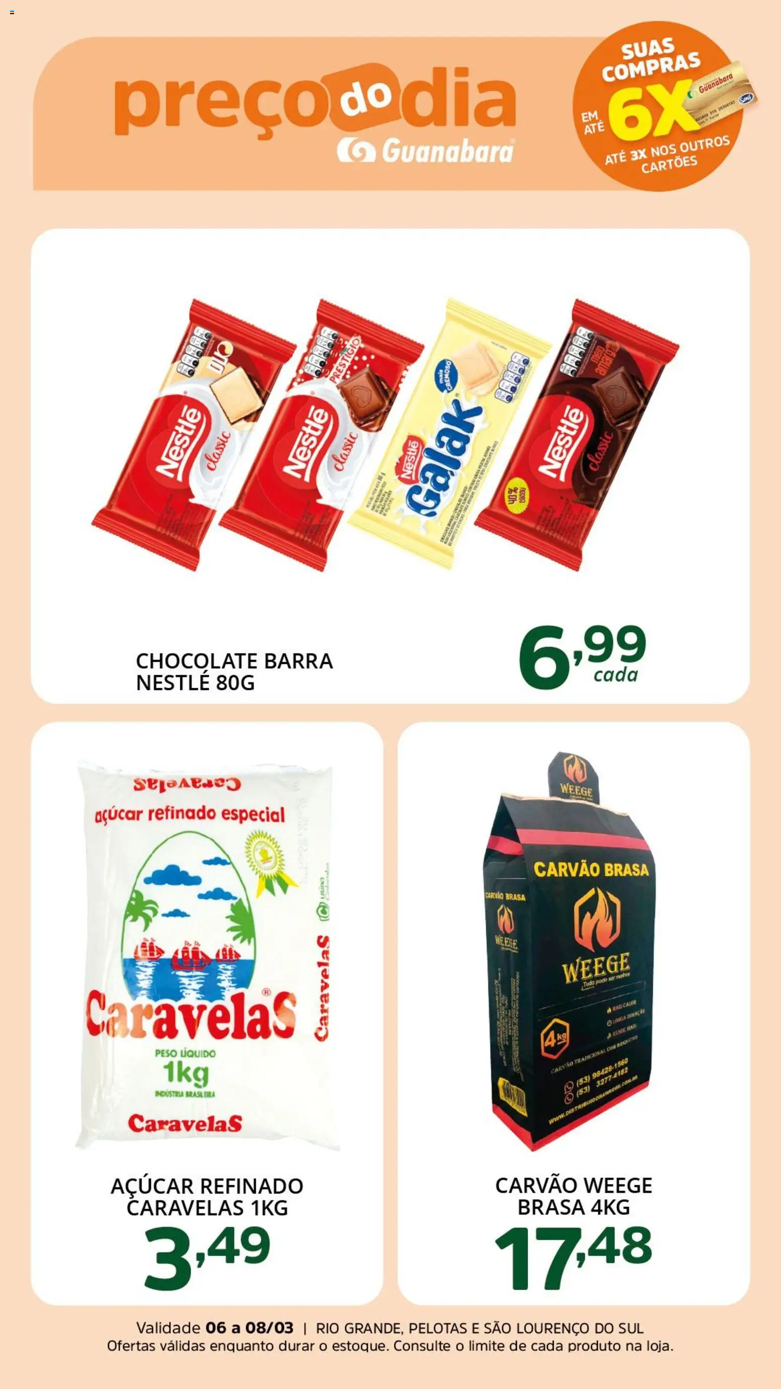 Pré-Visualização do folheto "Supermercado Guanabara - Ofertas da semana" da loja Supermercado Guanabara válido a partir de 06/03/2026 - Chocolate, Açúcar