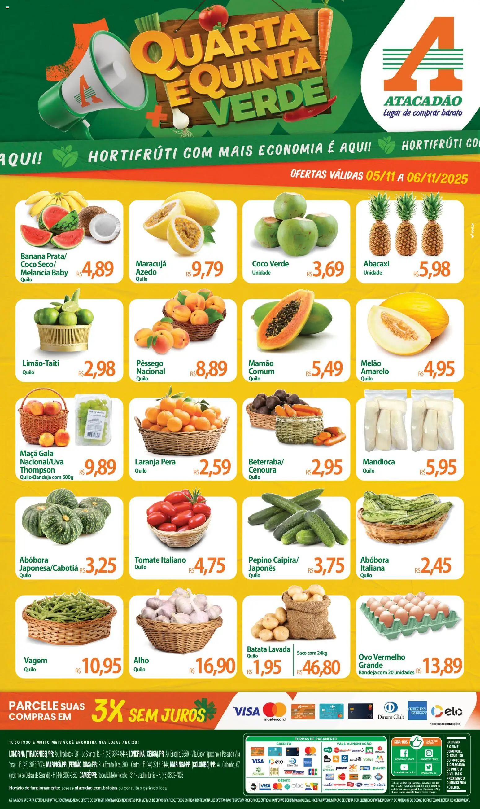 Pré-Visualização do folheto "Ofertas - PR" da loja Atacadão válido a partir de 05/11/2025