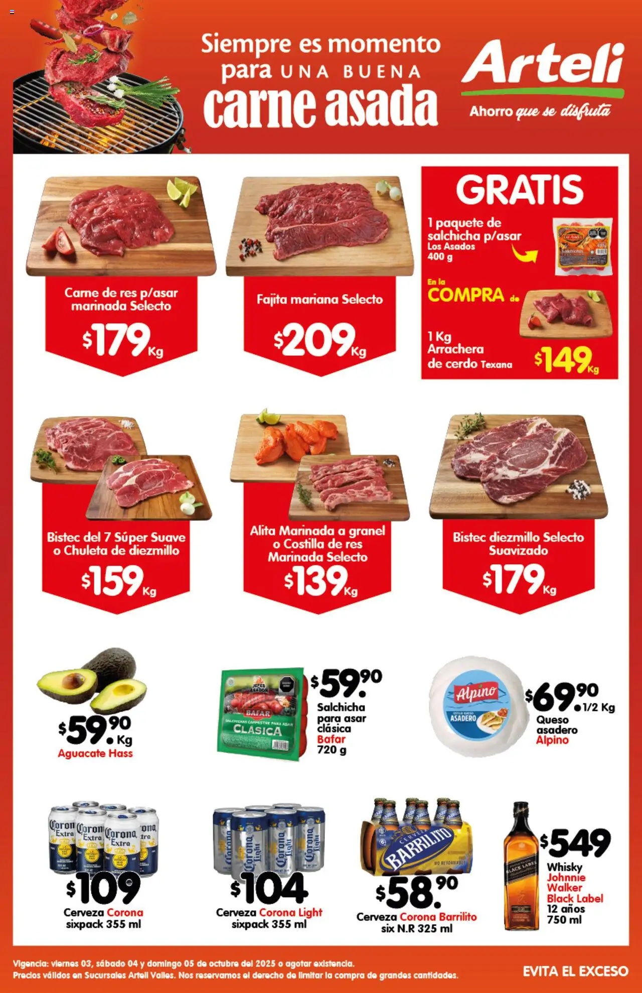 Folleto Valles Carnes & Cortes Arteli y sus promociones válidas desde el 03/10/2025 - Número de página 1
