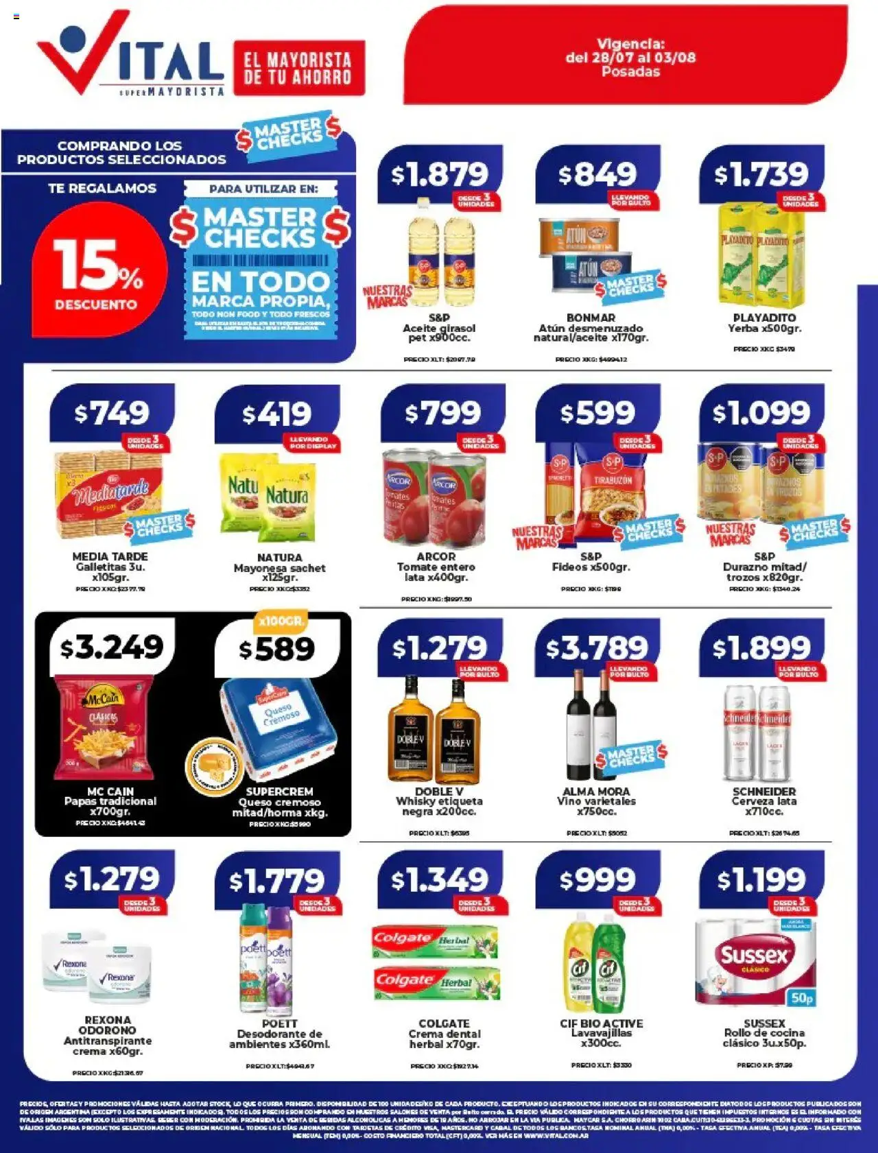 Vital Ofertas del 28/07/2025 >> Catálogo - Queso, Vino, Galletitas, Aceite, Crema, Desodorante, Mayonesa, Antitranspirante