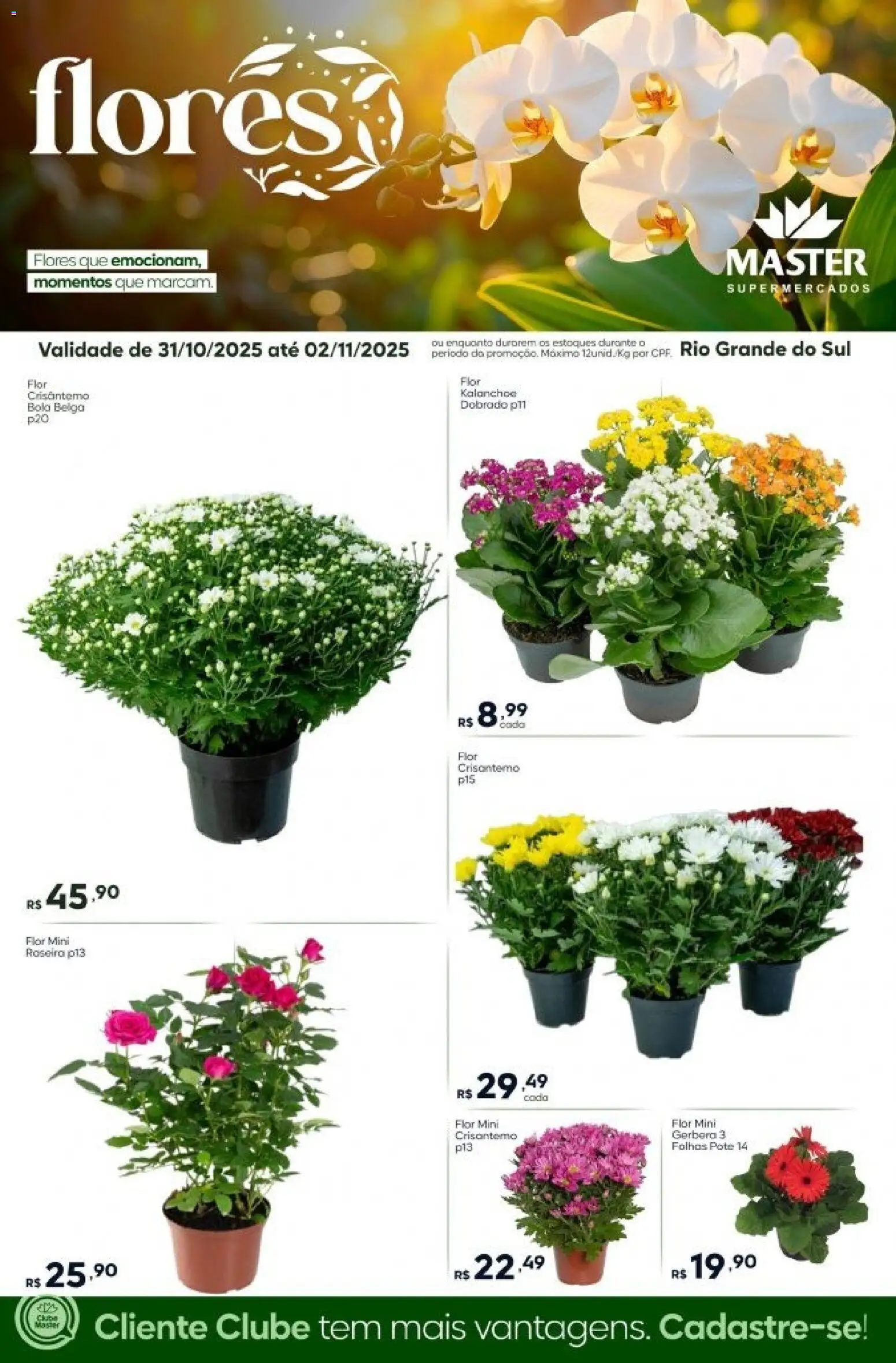 Pré-Visualização do folheto "Ofertas Flores" da loja Master válido a partir de 31/10/2025
