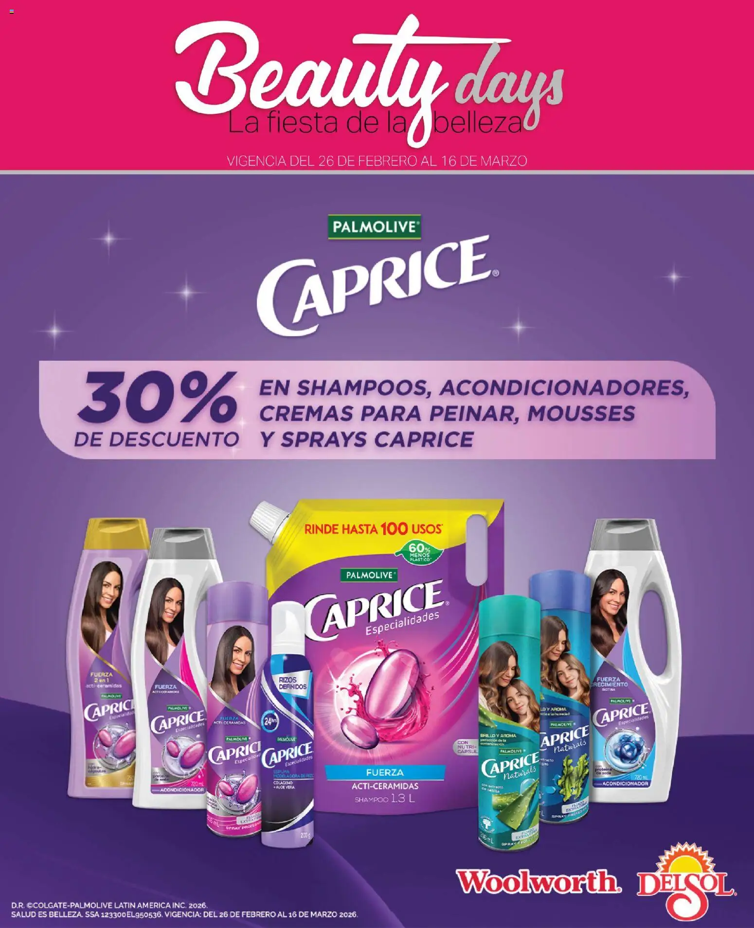 Vista previa las ofertas de la tienda Del Sol y Woolworth - Del Sol y Woolworth catálogo Beauty Days desde el 26/02/2026 - Shampoo, Aloe Vera, Acondicionador, Especialidades, Brillo