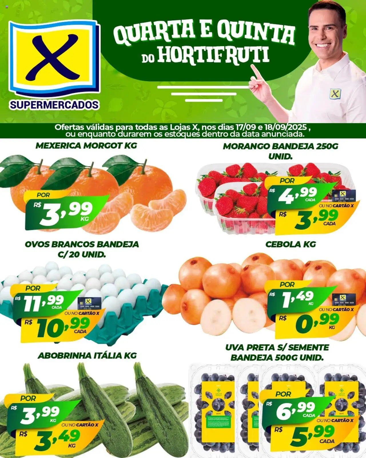 X Supermercados folheto "Ofertas Quarta e Quinta do Hortifruti" válido a partir de 17/09/2025 - número de página 1