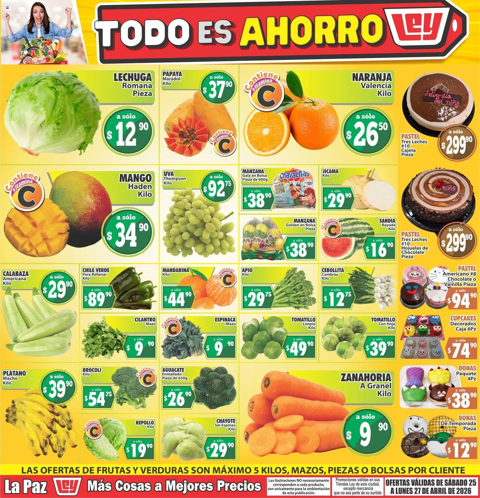 Vista previa las ofertas de la tienda Casa Ley - Casa Ley folleto Las ofertas de frutas y verdunas La Paz desde el 25/04/2026 