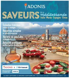 Un aperçu du dépliant Circulaire - Saveurs de la méditerranée du magasin Adonis est valide à partir 4 sept. 2025