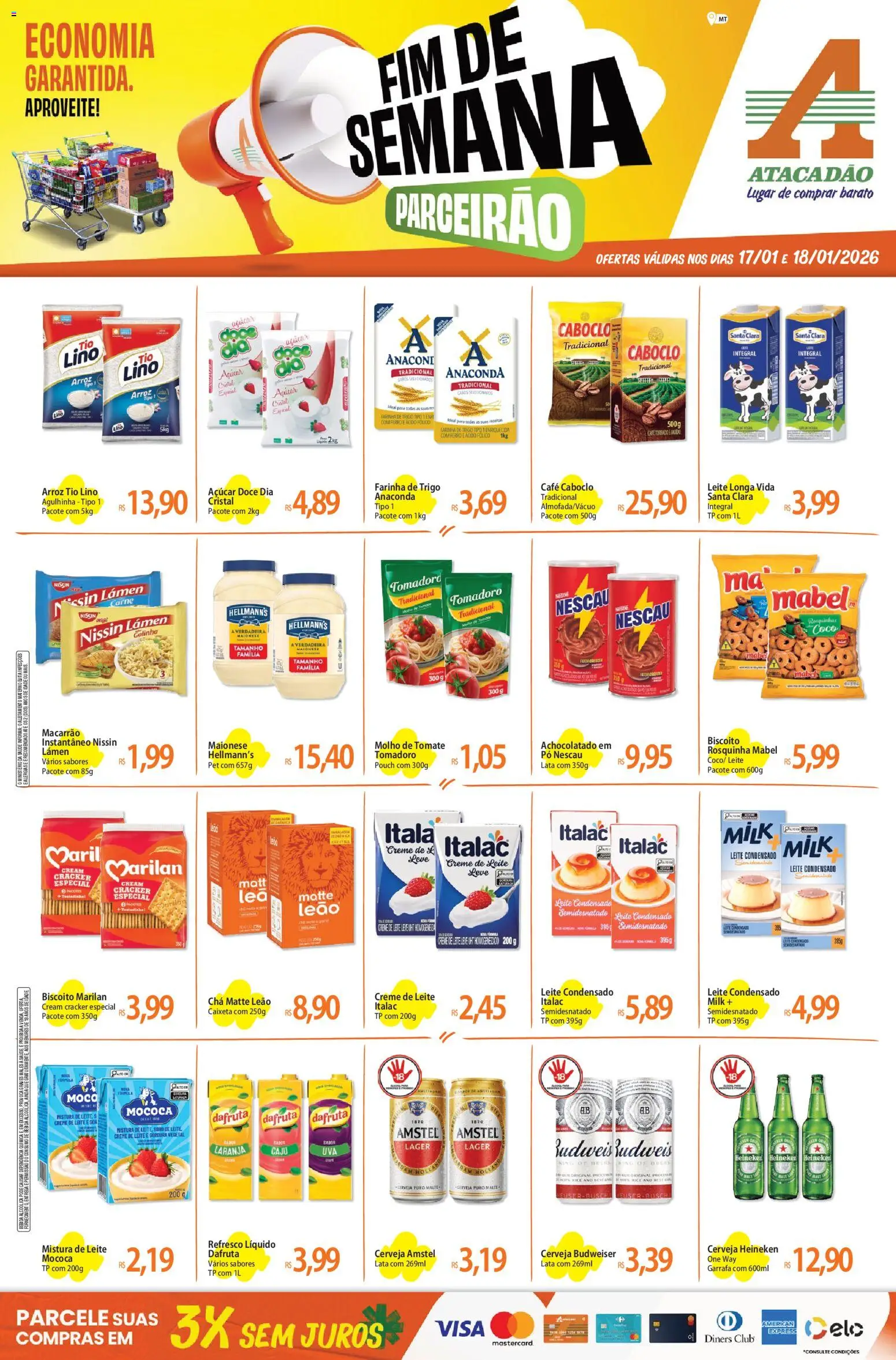 Pré-Visualização do folheto "Ofertas - MT" da loja Atacadão válido a partir de 17/01/2026