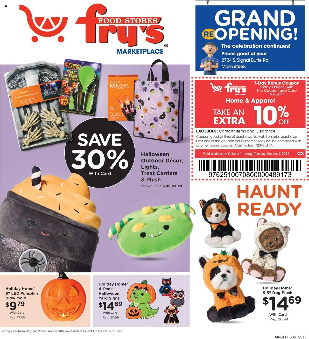 Fry's Food Home & Apparel from 10/01/2025 - Flyer - Page number 1