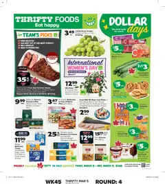 Un aperçu du dépliant Thrifty Foods weekly flyer / circulaire du magasin Thrifty Foods est valide à partir 5 mars 2026