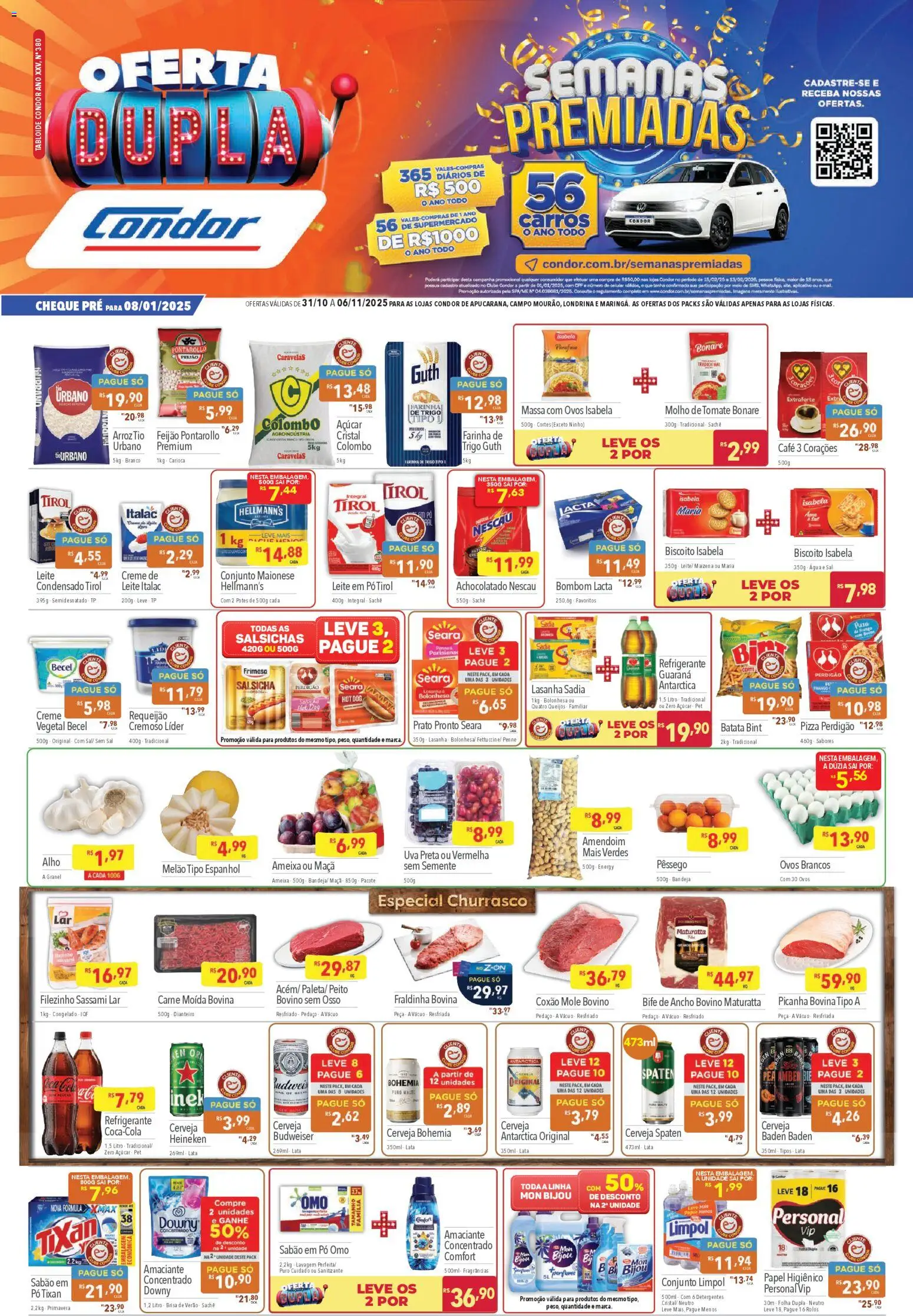 Pré-Visualização do folheto "Ofertas Dupla" da loja Supermercados Condor válido a partir de 31/10/2025