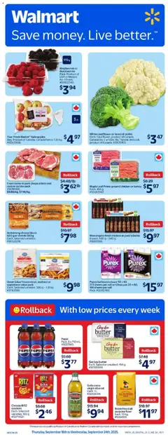 Un aperçu du dépliant Weekly Flyer - AB du magasin Walmart est valide à partir 18 sept. 2025