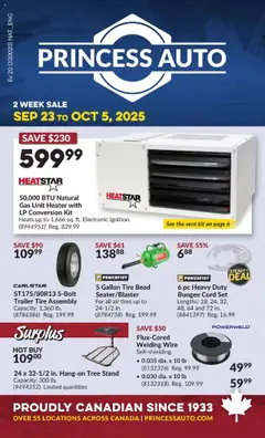 Preview of leaflet 2 Week Sale! from shop Princess Auto is valid from Sep 23, 2025
