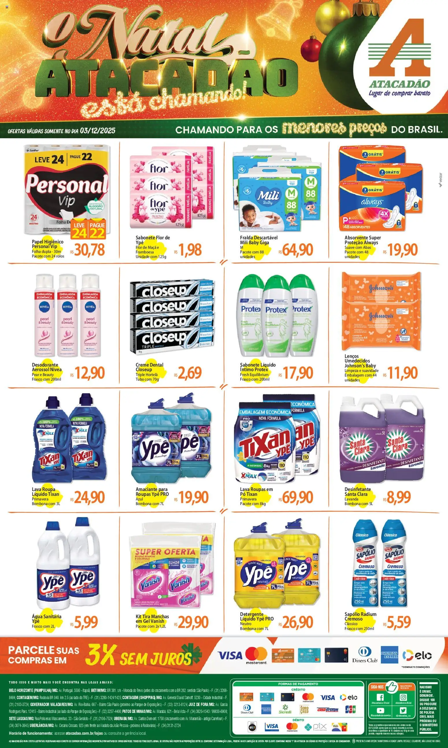 Pré-Visualização do folheto "Ofertas - MG" da loja Atacadão válido a partir de 03/12/2025