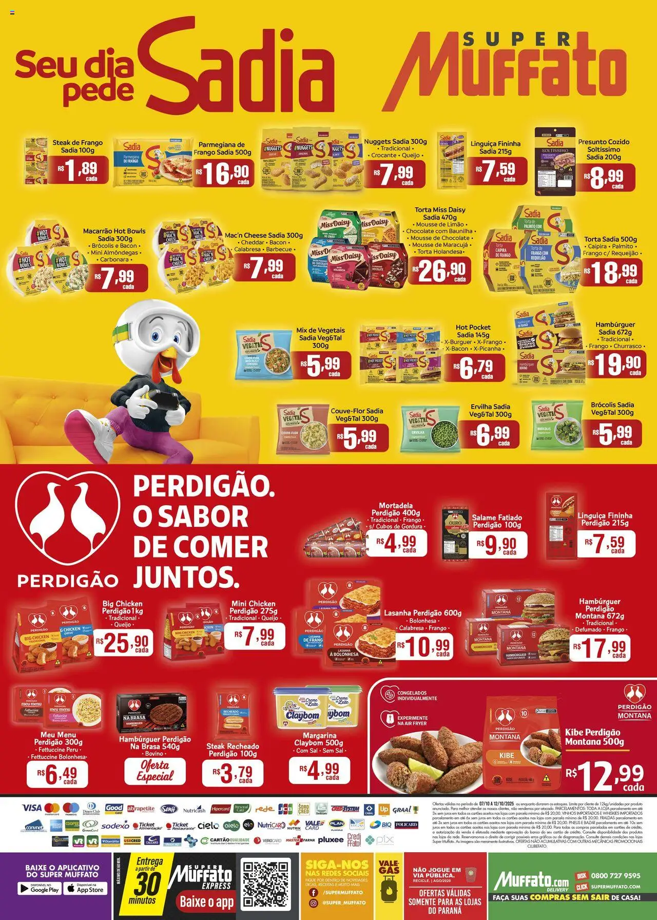 Super Muffato folheto "Ofertas BRF" válido a partir de 07/10/2025 - número de página 1 - Hambúrguer, Lasanha, Brócolis, Frango, Mousse, Requeijão, Linguiça, Margarina