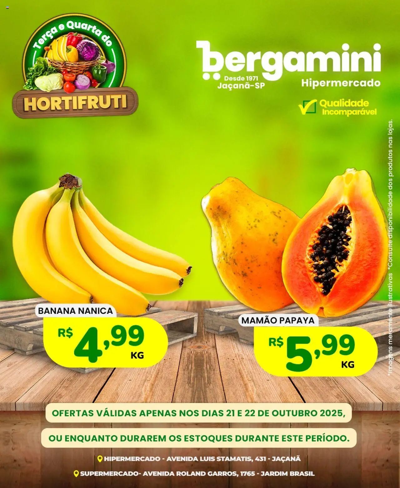 Supermercado Bergamini folheto "Ofertas Hortifruti" válido a partir de 21/10/2025 - número de página 1