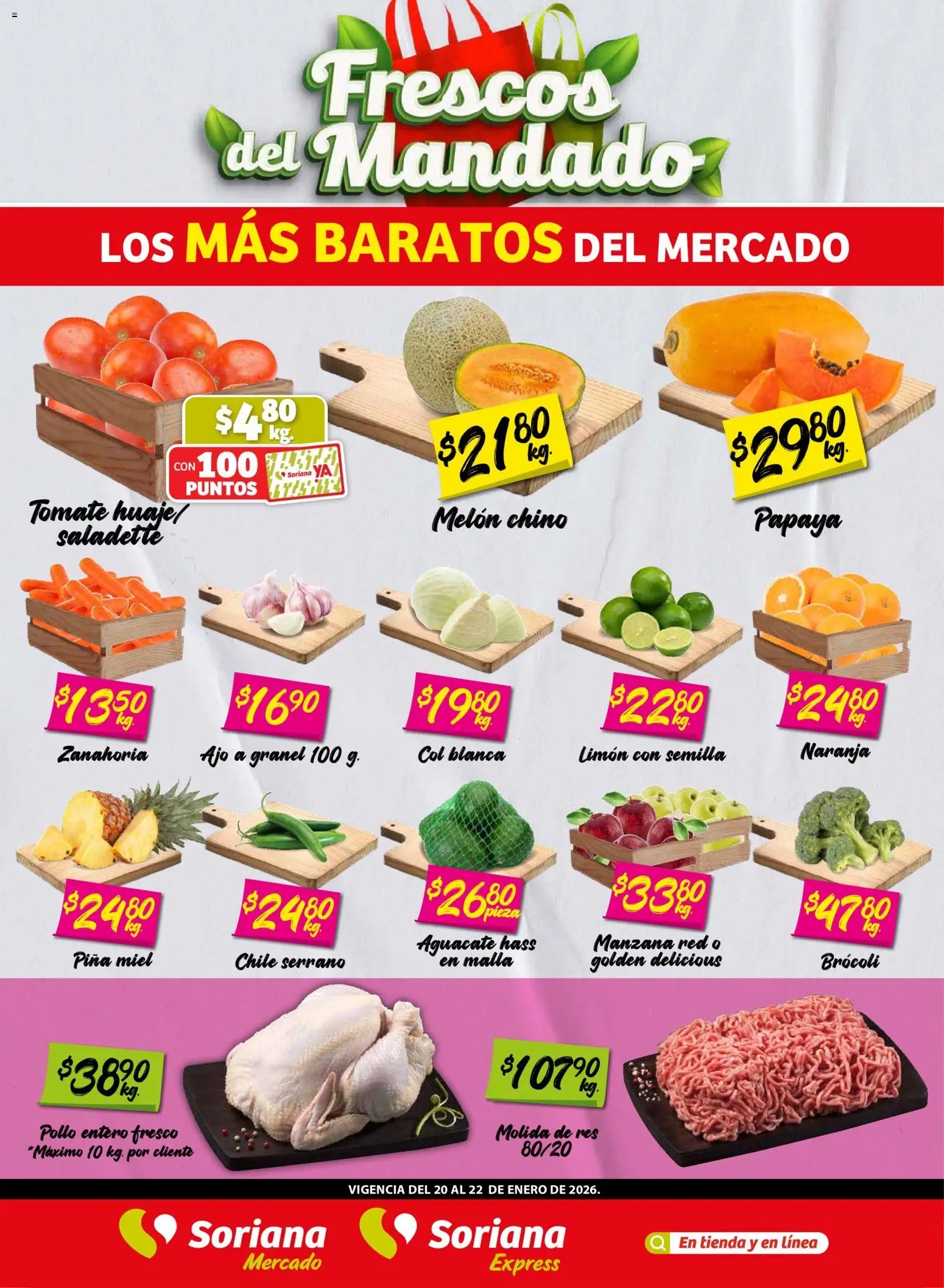 Vista previa las ofertas de la tienda Soriana - Frescos del Mandado Mercado: Nuevo León desde el 20/01/2026 