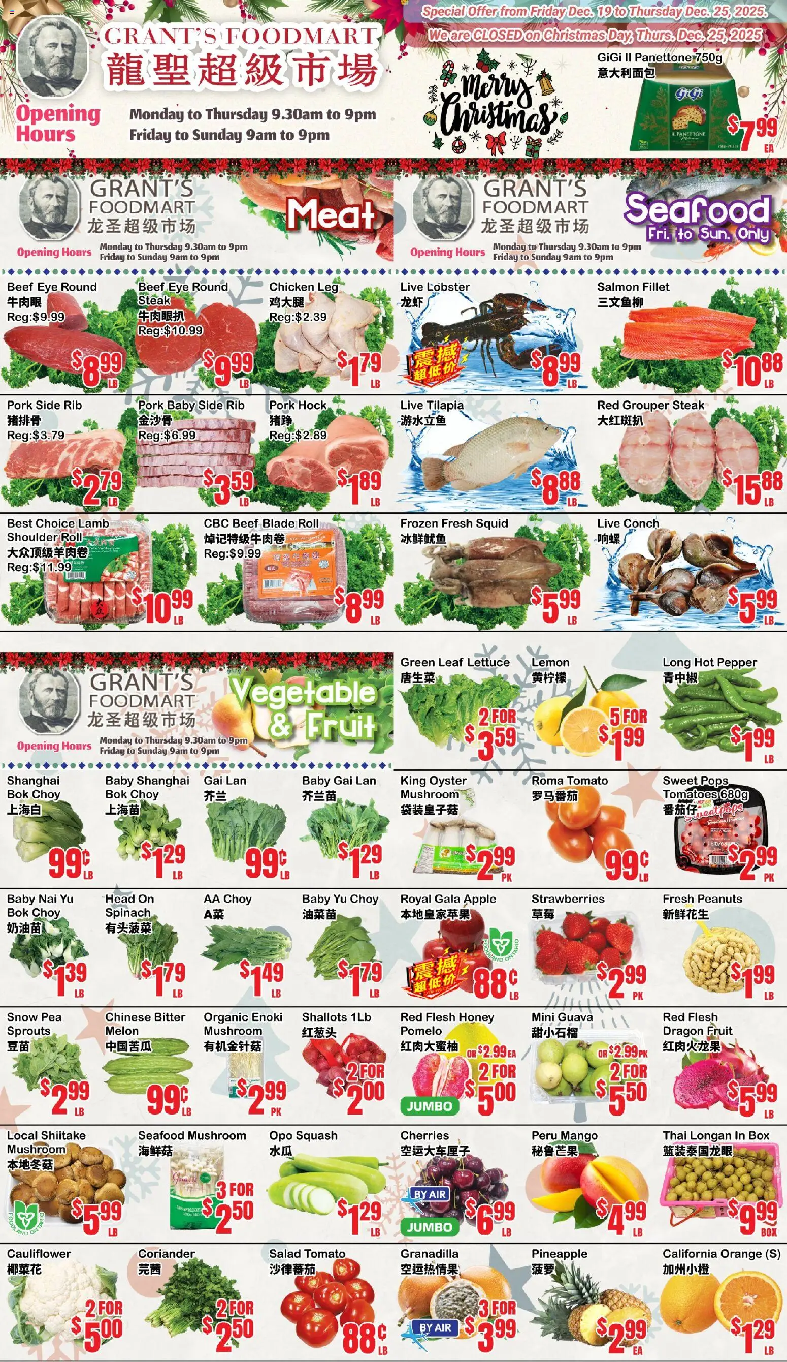 Preview of leaflet Weekly Flyer - Grant’s Foodmart from shop Oceans is valid from Dec 19, 2025
