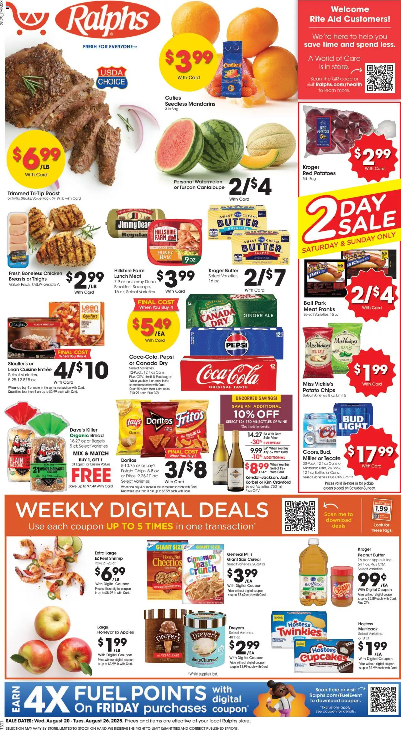 Ralphs Weekly Ad - CA from 08/20/2025 - Flyer - Page number 1