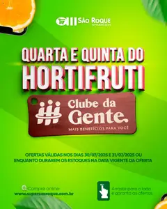 Pré-Visualização do folheto "Ofertas da semana" da loja São Roque Supermercados válido a partir de 30/07/2025