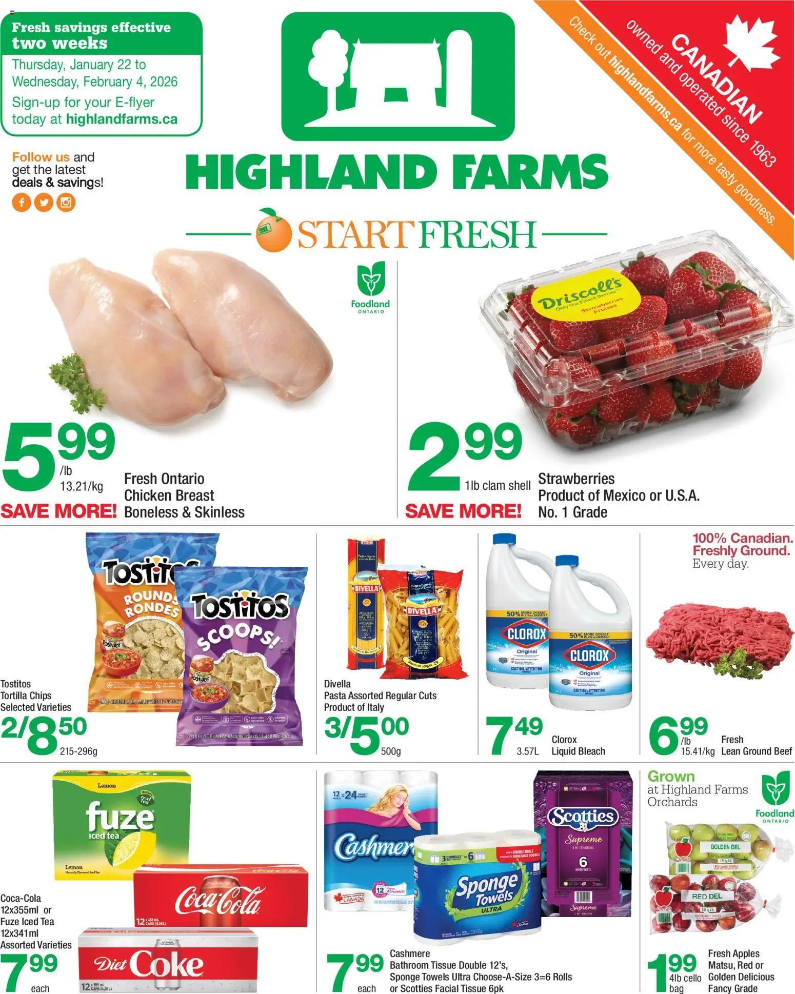 Preview of leaflet Weekly flyer / circulaire from shop Highland Farms is valid from Jan 22, 2026