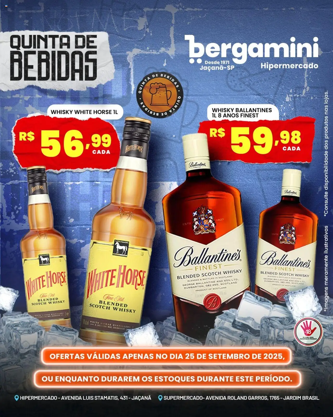 Supermercado Bergamini folheto "Ofertas Bebidas" válido a partir de 25/09/2025 - número de página 1