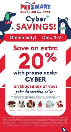 Preview of leaflet Cyber Monday from shop Petsmart is valid from Dec 04, 2025