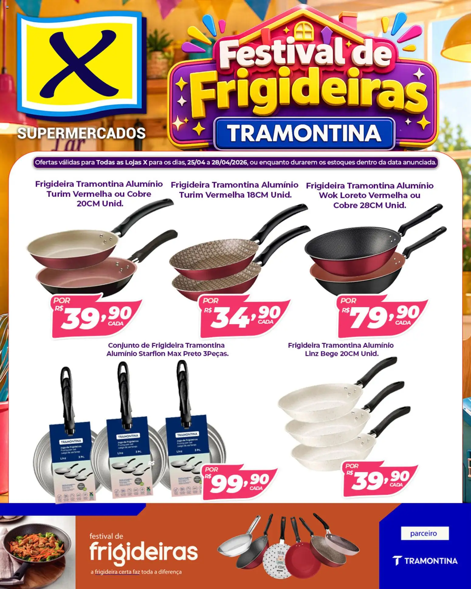 Pré-Visualização do folheto "X Supermercados ofertas Festival de Frigideiras" da loja X Supermercados válido a partir de 25/04/2026