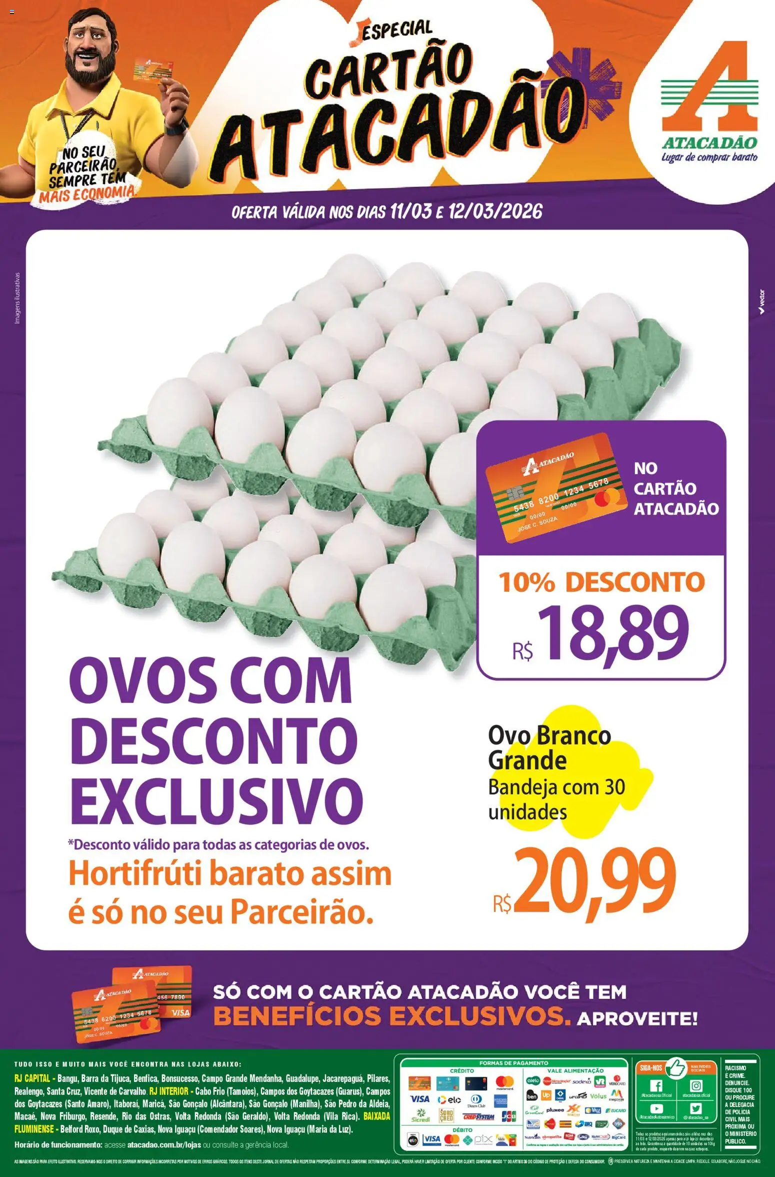 Pré-Visualização do folheto "Atacadão ofertas - RJ" da loja Atacadão válido a partir de 11/03/2026 - Pá, Ovos, Bandeja, Cabo