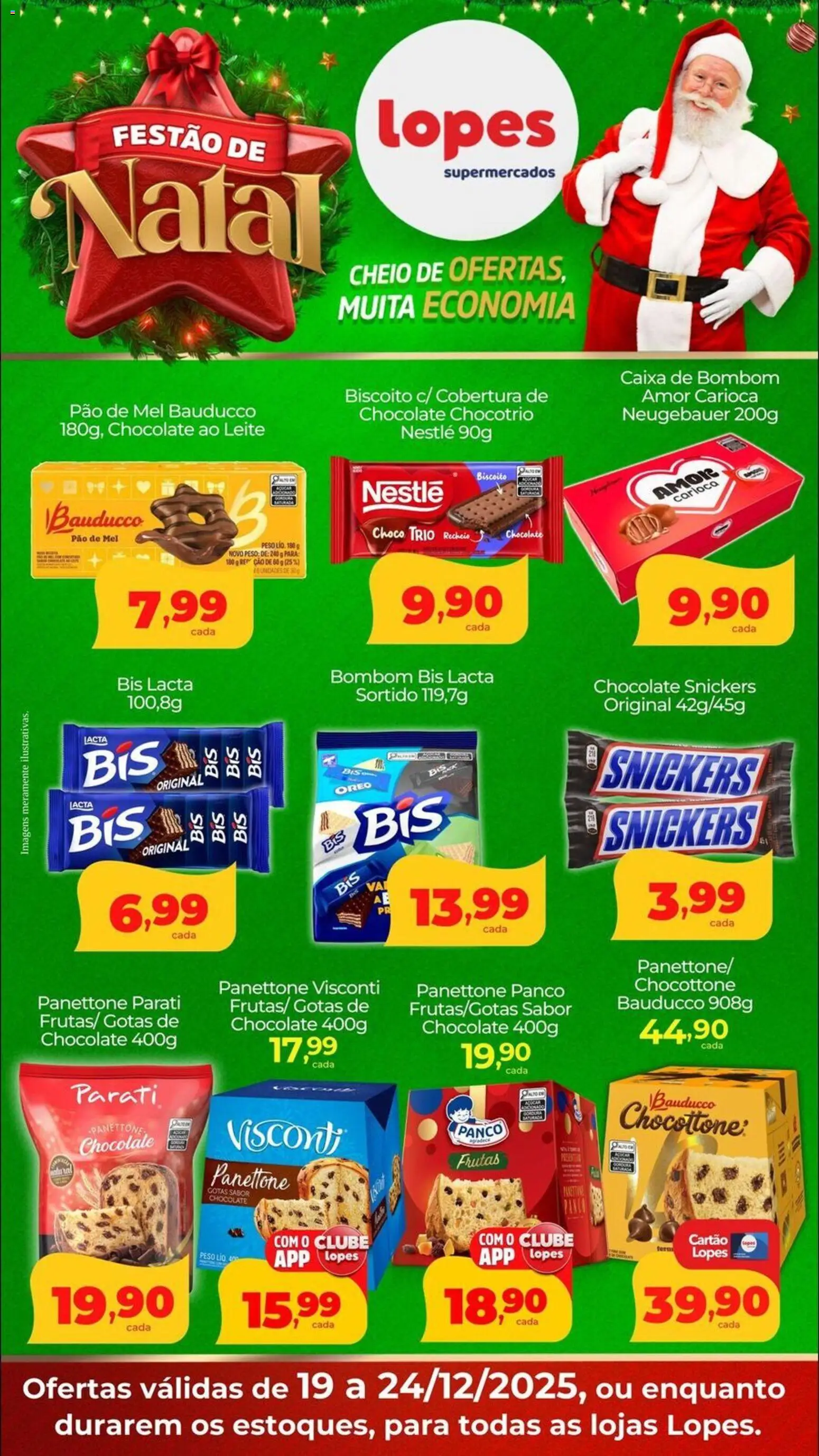 Pré-Visualização do folheto "Ofertas de Natal" da loja Lopes Supermercados válido a partir de 19/12/2025