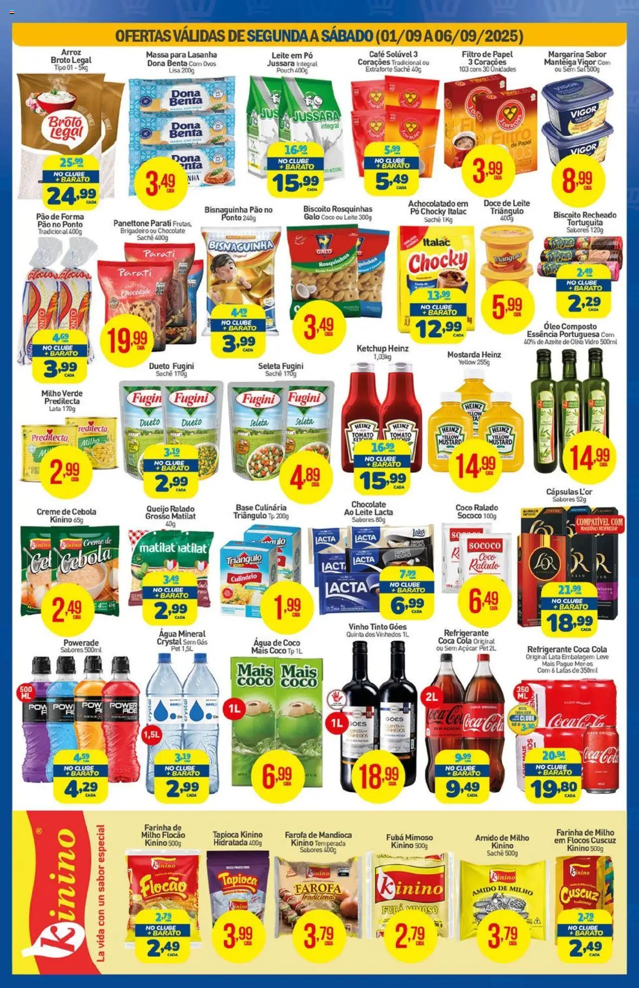 Rede Bom Lugar folheto "Ofertas da semana" válido a partir de 01/09/2025 - número de página 1 - Água de coco, Sal, Mandioca, Azeite de oliva, Amido de milho, Margarina, Cápsulas, Biscoito recheado