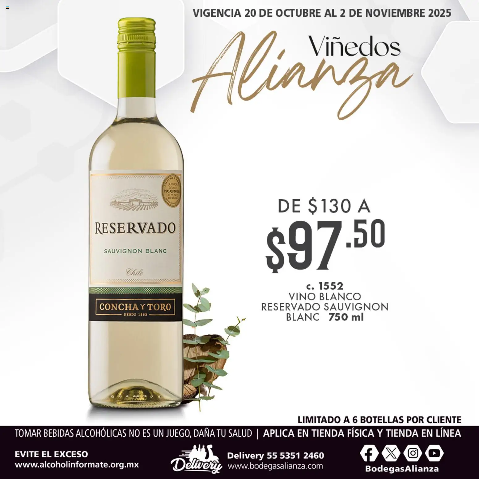 Vista previa las ofertas de la tienda Bodegas Alianza - Catálogo Viñedos Alianza desde el 20/10/2025 - Chile, Bebidas, Vino, Vino blanco