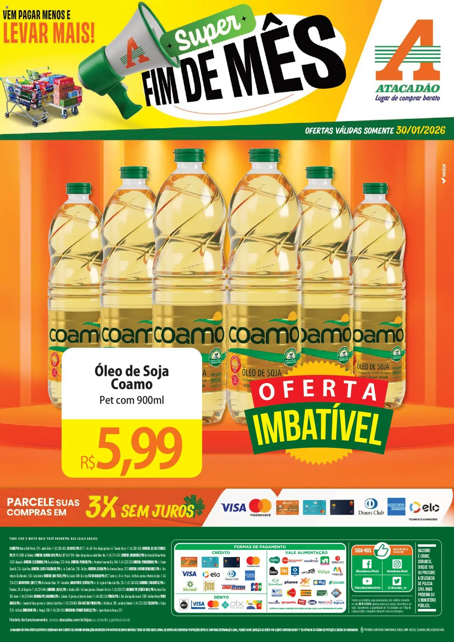 Pré-Visualização do folheto "Ofertas - PR" da loja Atacadão válido a partir de 30/01/2026