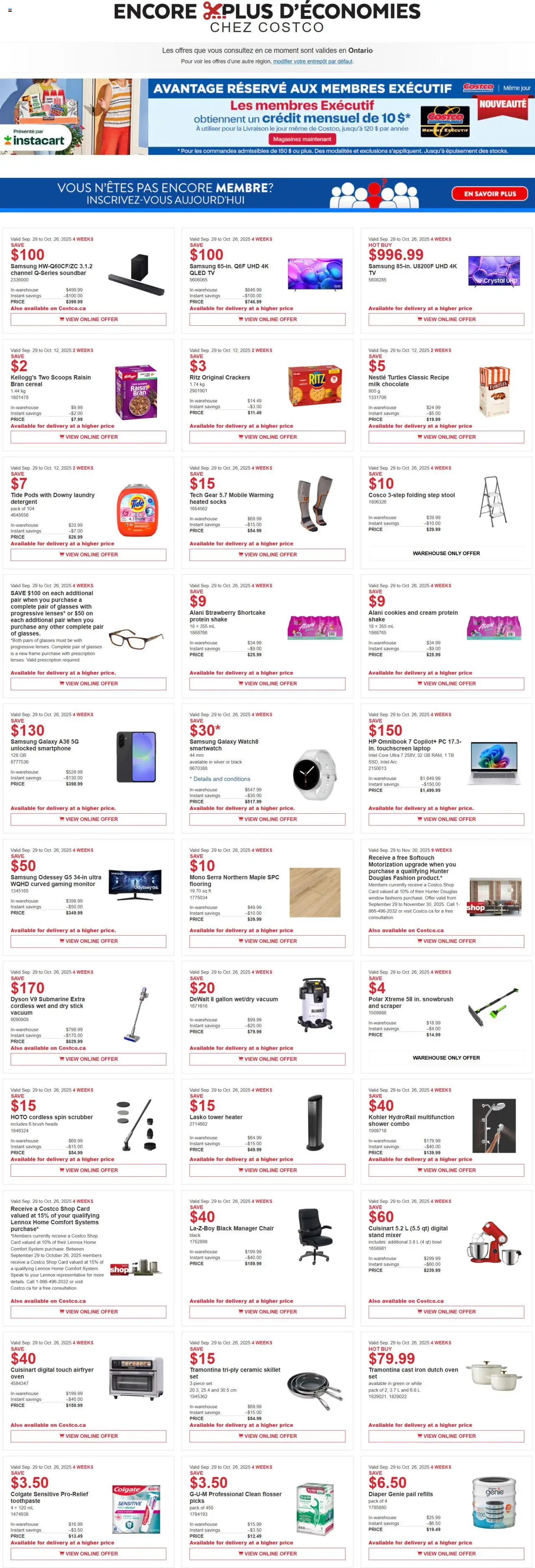 Costco flyer valid from Sep 29, 2025 - page number 1