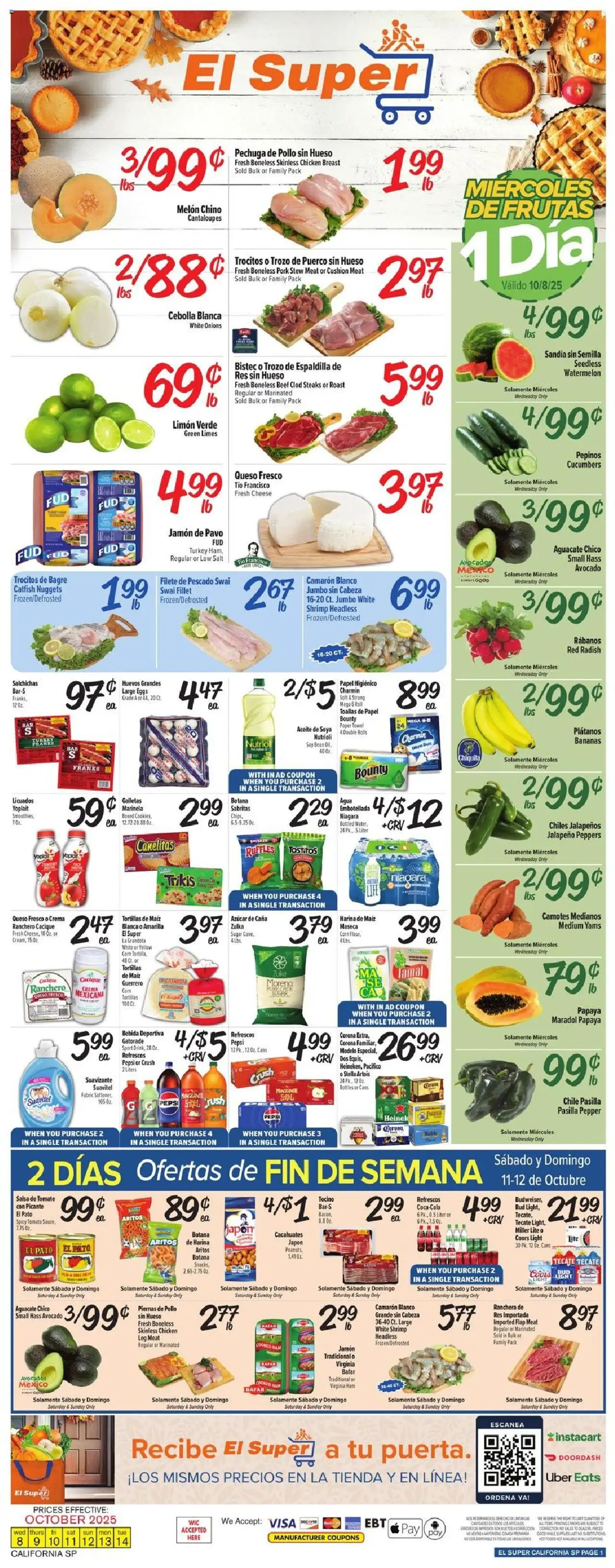 El Super Weekly Ad - CA from 10/08/2025 - Flyer - Page number 1