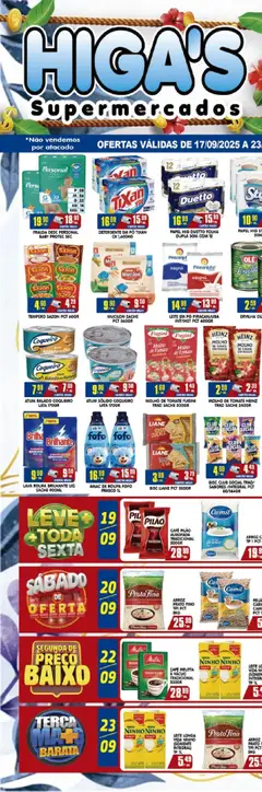 Pré-Visualização do folheto "Ofertas da semana" da loja Higa's Supermercado válido a partir de 17/09/2025