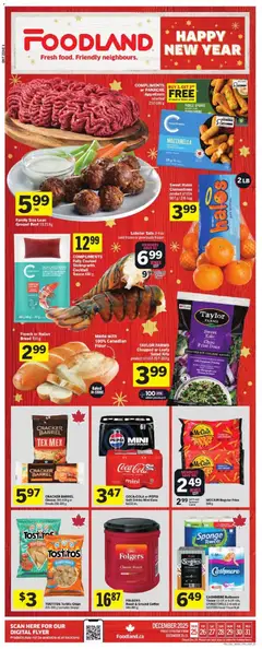 Un aperçu du dépliant Weekly flyer / circulaire du magasin Foodland est valide à partir 25 déc. 2025