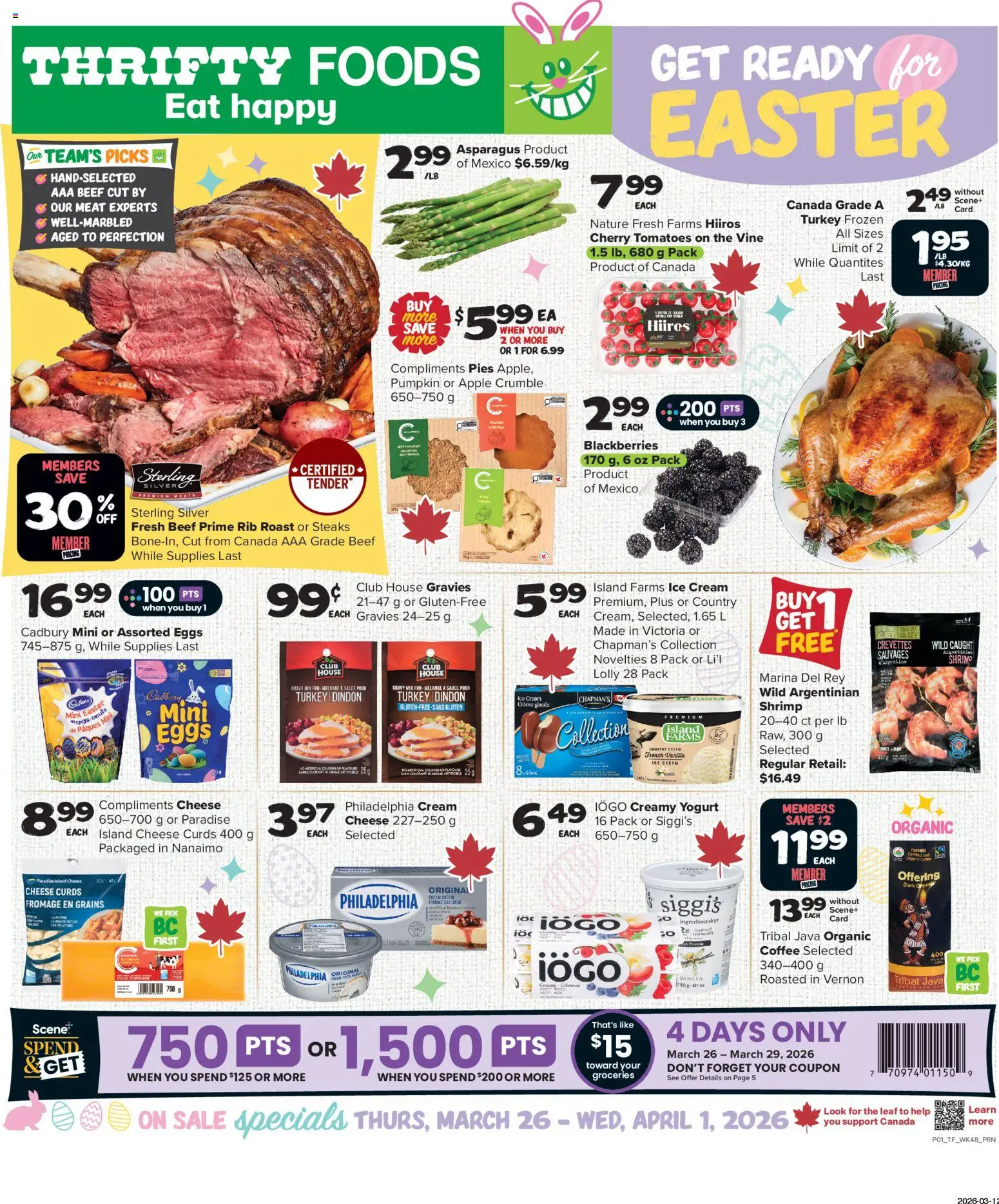Preview of leaflet Thrifty Foods weekly flyer / circulaire from shop Thrifty Foods is valid from Mar 26, 2026