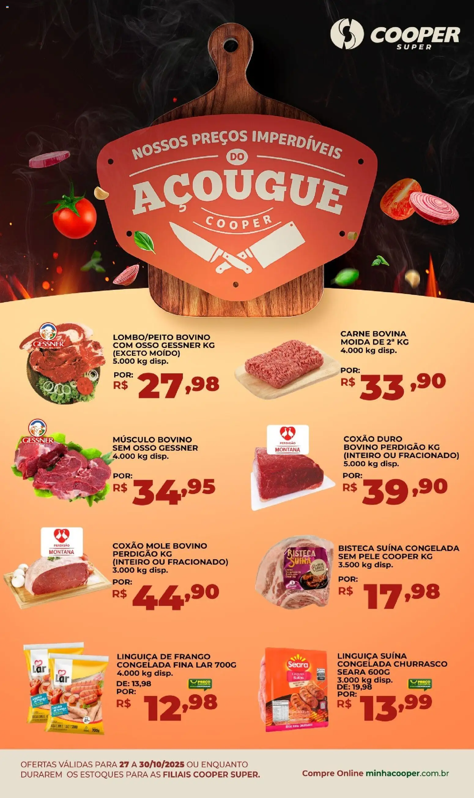 Pré-Visualização do folheto "Ofertas do Açougue" da loja Cooper válido a partir de 27/10/2025