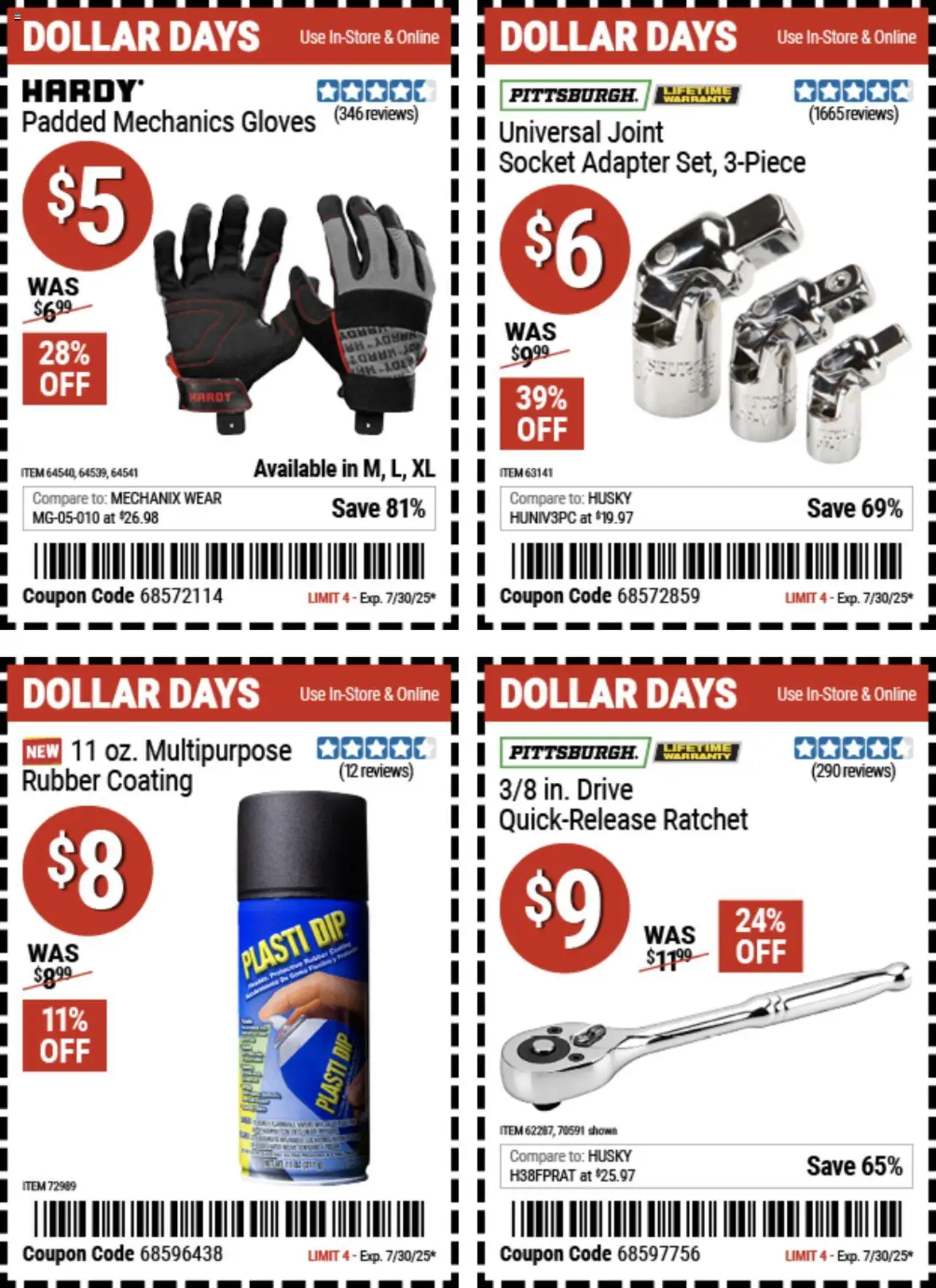 Harbor Freight Dollar Days from 07/17/2025 - Flyer - Page number 1
