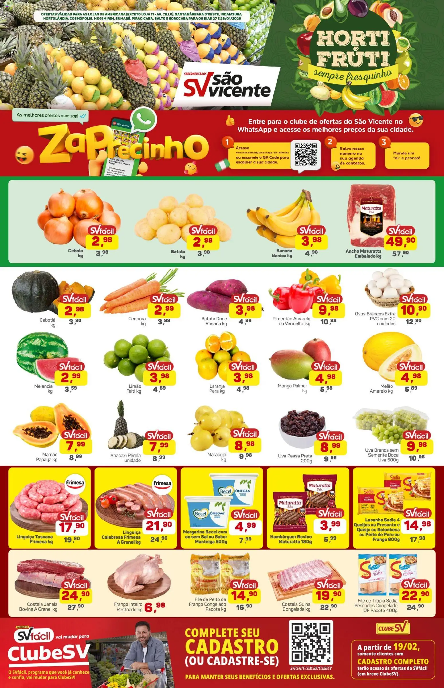 Pré-Visualização do folheto "Ofertas da semana" da loja Supermercados São Vicente válido a partir de 27/01/2026