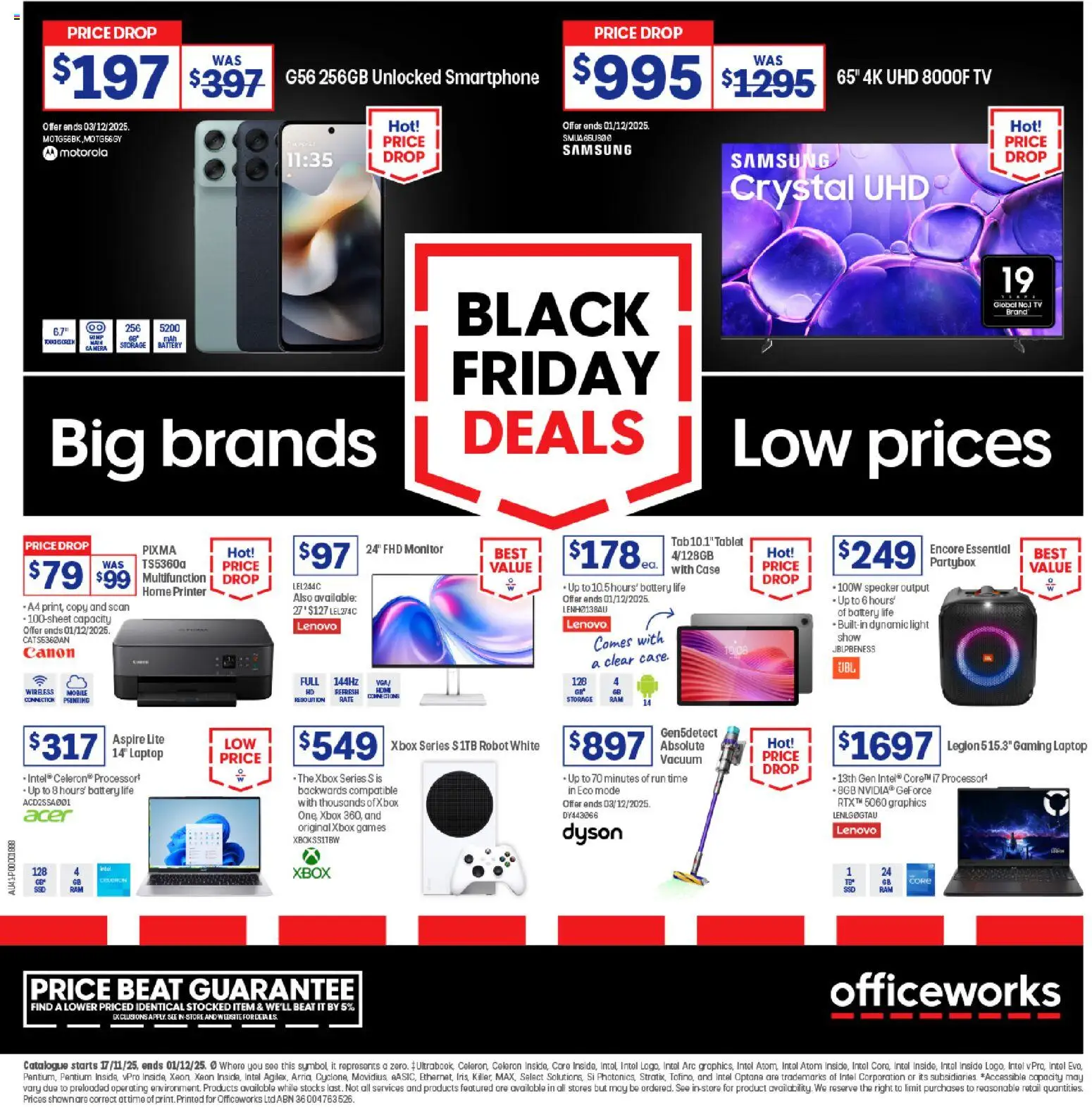 Preview of catalogue Black Friday from shop Officeworks valid 17/11/2025