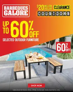 Preview of catalogue Barbeques Galore Final days to save on furniture from shop Barbeques Galore valid 27/02/2026