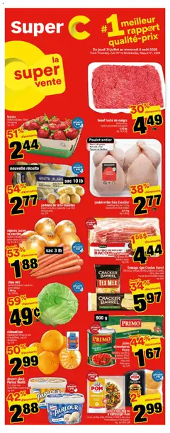 Un aperçu du dépliant Weekly flyer / circulaire du magasin Super C est valide à partir 31 juill. 2025